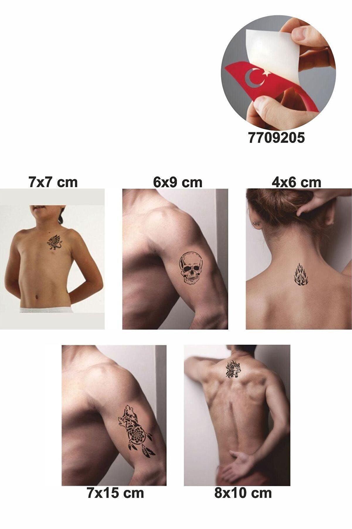 Ai̇rbrush Tattoo Ateş Saçan Modeller 5 Adet Geçi̇ci̇ Dövme Kına Şablonu
