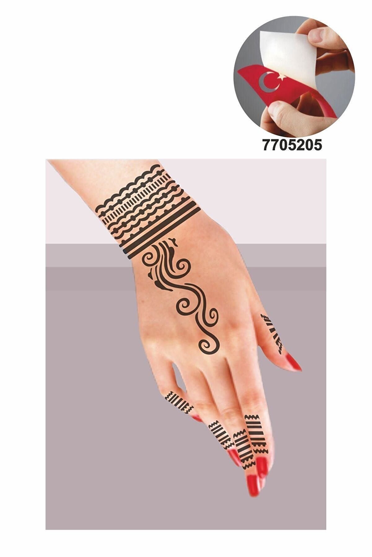 Ai̇rbrush Tattoo Çi̇zgi̇sel Moti̇f 5 Adet Geçi̇ci̇ Dövme Kına Şablonu