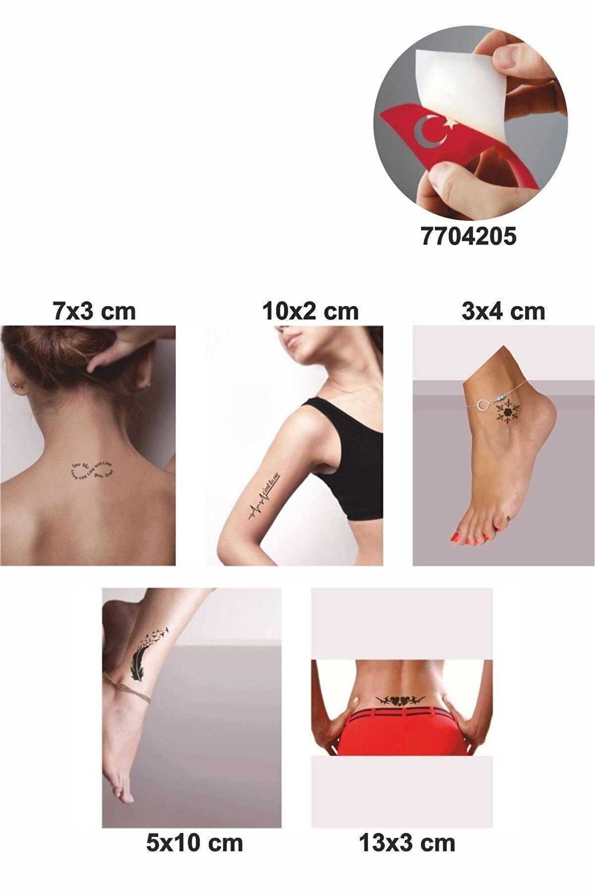 Ai̇rbrush Tattoo Hayat Yaşamaktır 5 Adet Geçi̇ci̇ Dövme Kına Şablonu