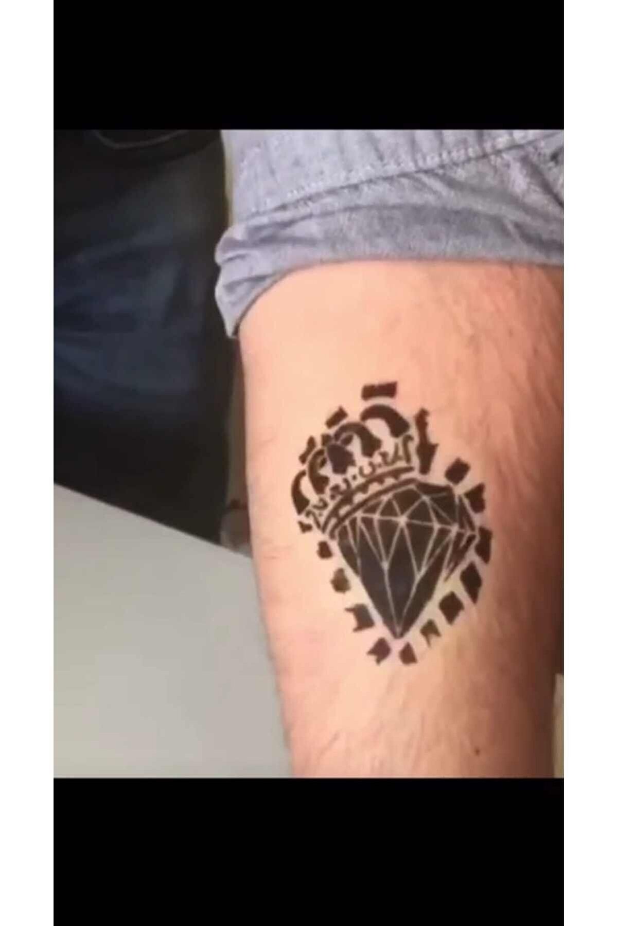 Ai̇rbrush Tattoo Semboller 5 Adet Ge&ccedil;i̇ci̇ D&ouml;vme Kına Şablonu