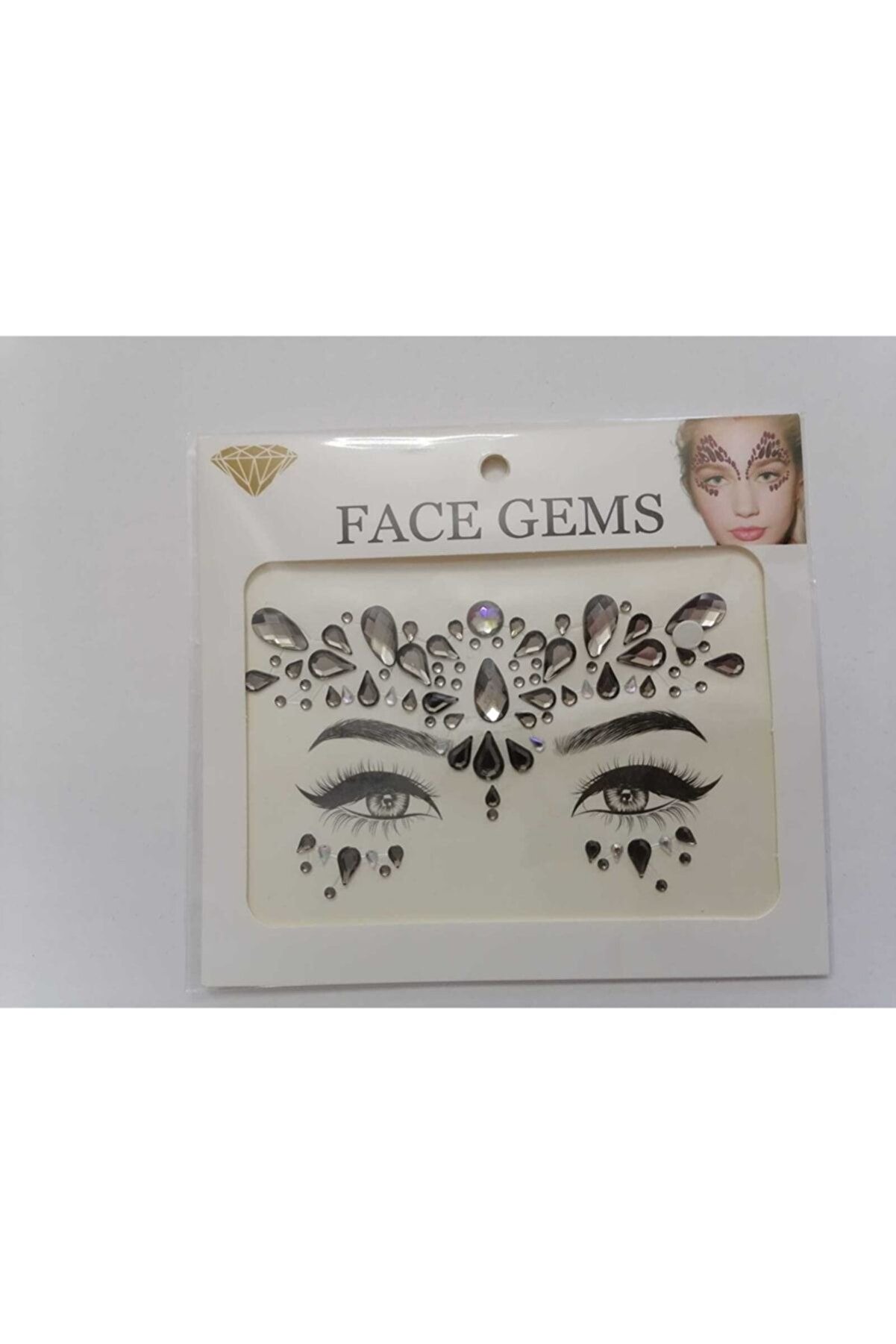 Enhavalı Gold Kendi̇nden Yapışkanlı Yüz Taşı Sti̇cker Face Gems Model6