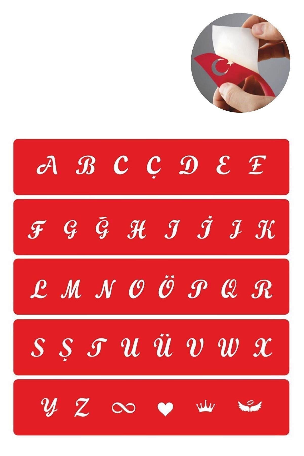 Ai̇rbrush Tattoo Büyük Boy El Yazısı Harf Bantı Yazı Şablonu