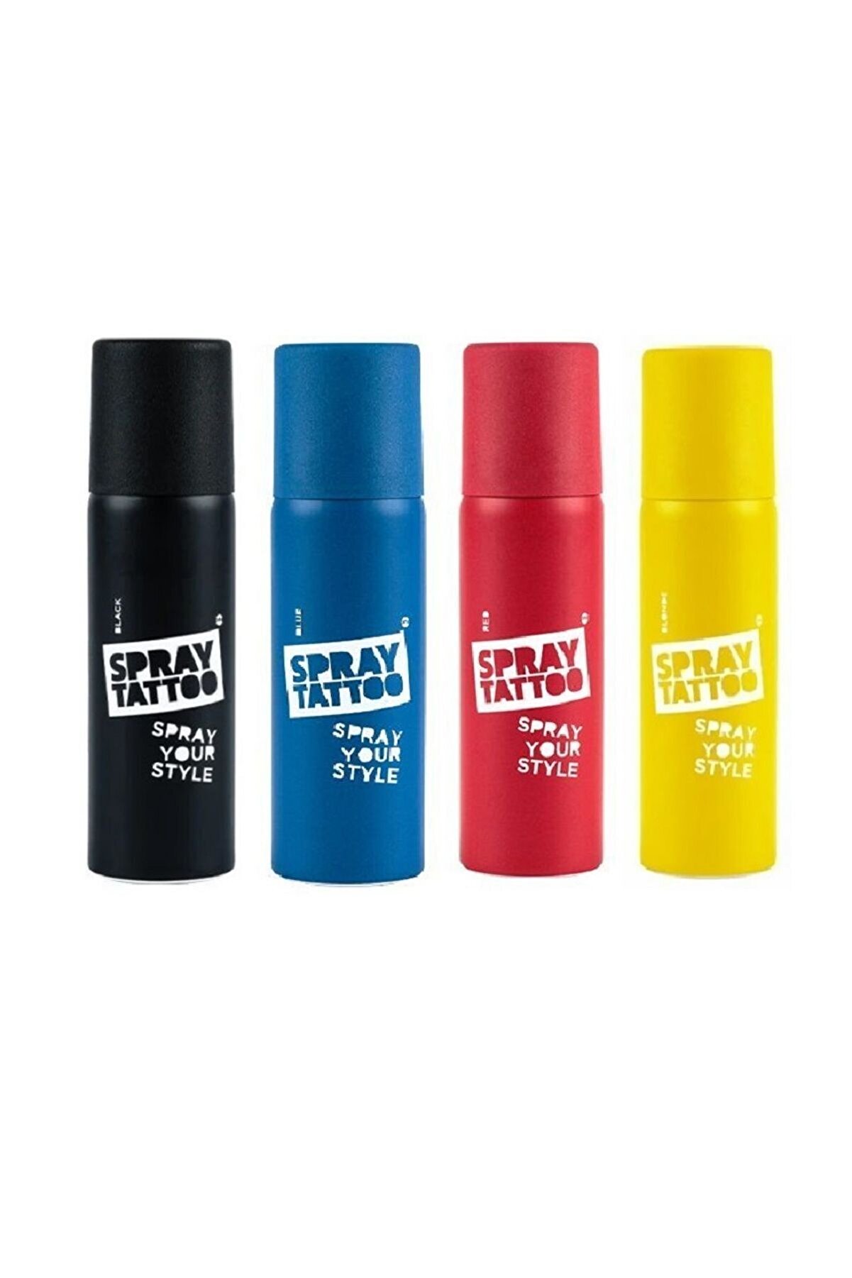 Ai̇rbrush Tattoo Mega Spray Tattoo Geçi̇ci̇ Dövme Seti̇ 81 Şablon Ve 4 Farklı Renk Sprey Dövme