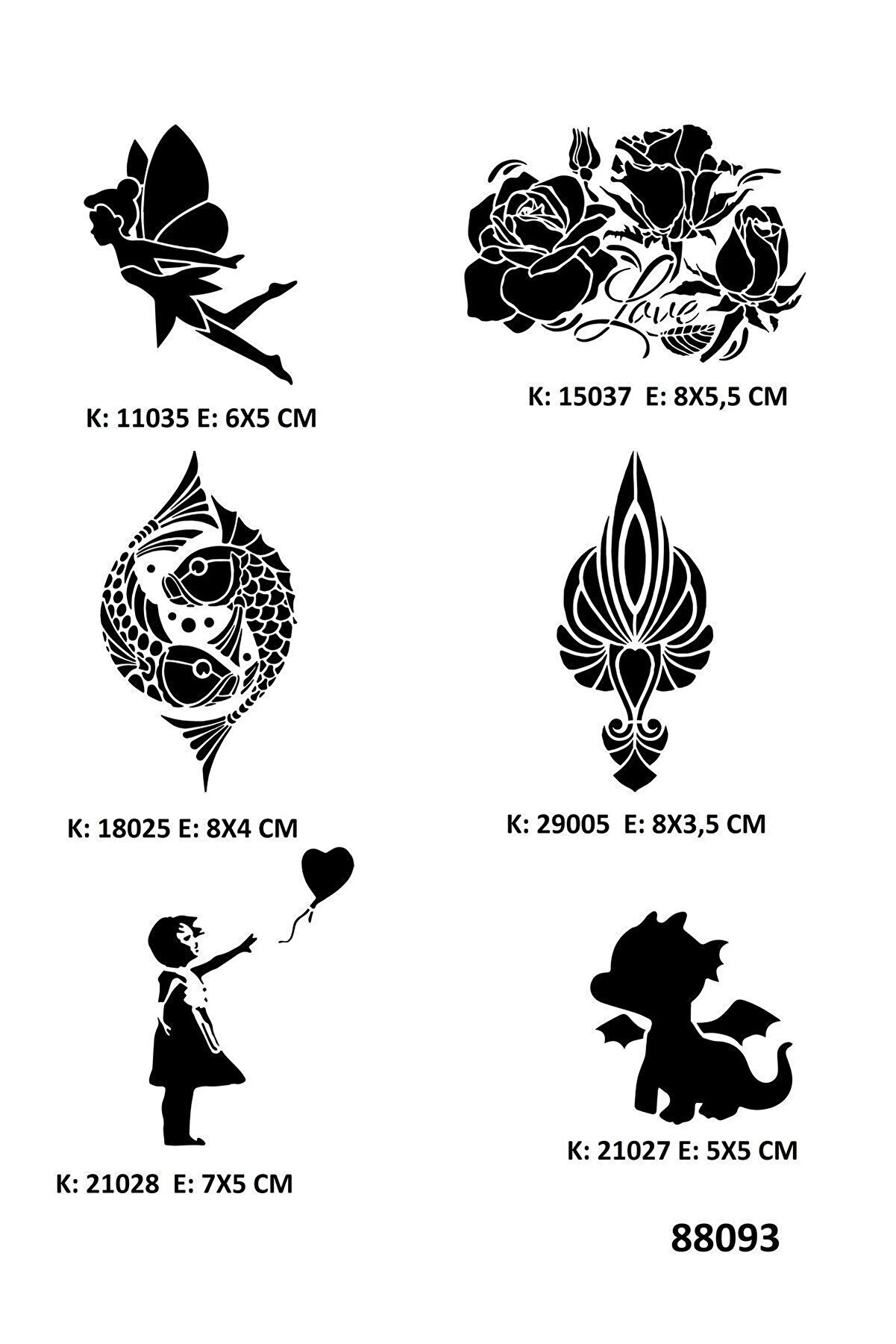 Ai̇rbrush Tattoo Sevi̇mli̇ Modeller Geçi̇ci̇ Dövme Kalıpları Sadece Desen