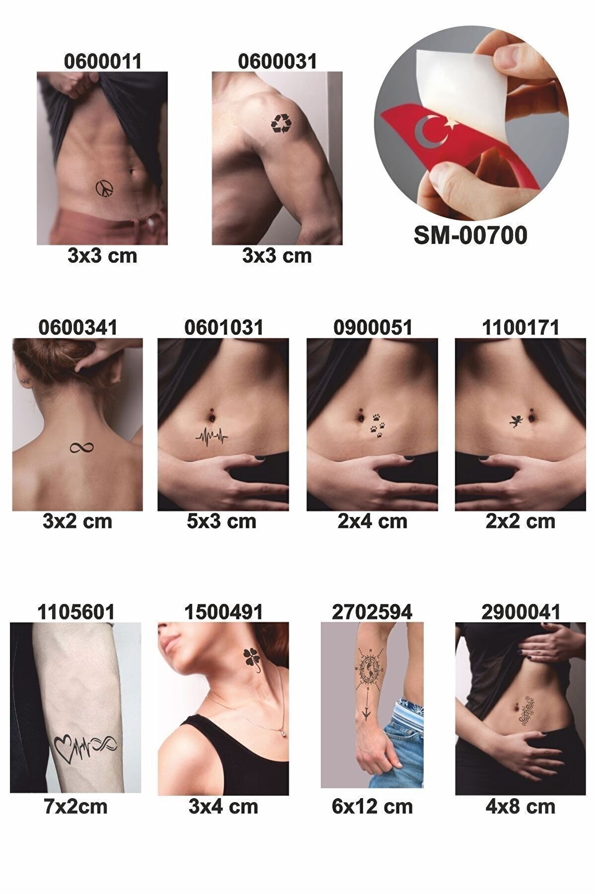 Ai̇rbrush Tattoo Pusula Nabız Geçi̇ci̇ Dövme Şablonları 10 Adet Kampanya Ürünü