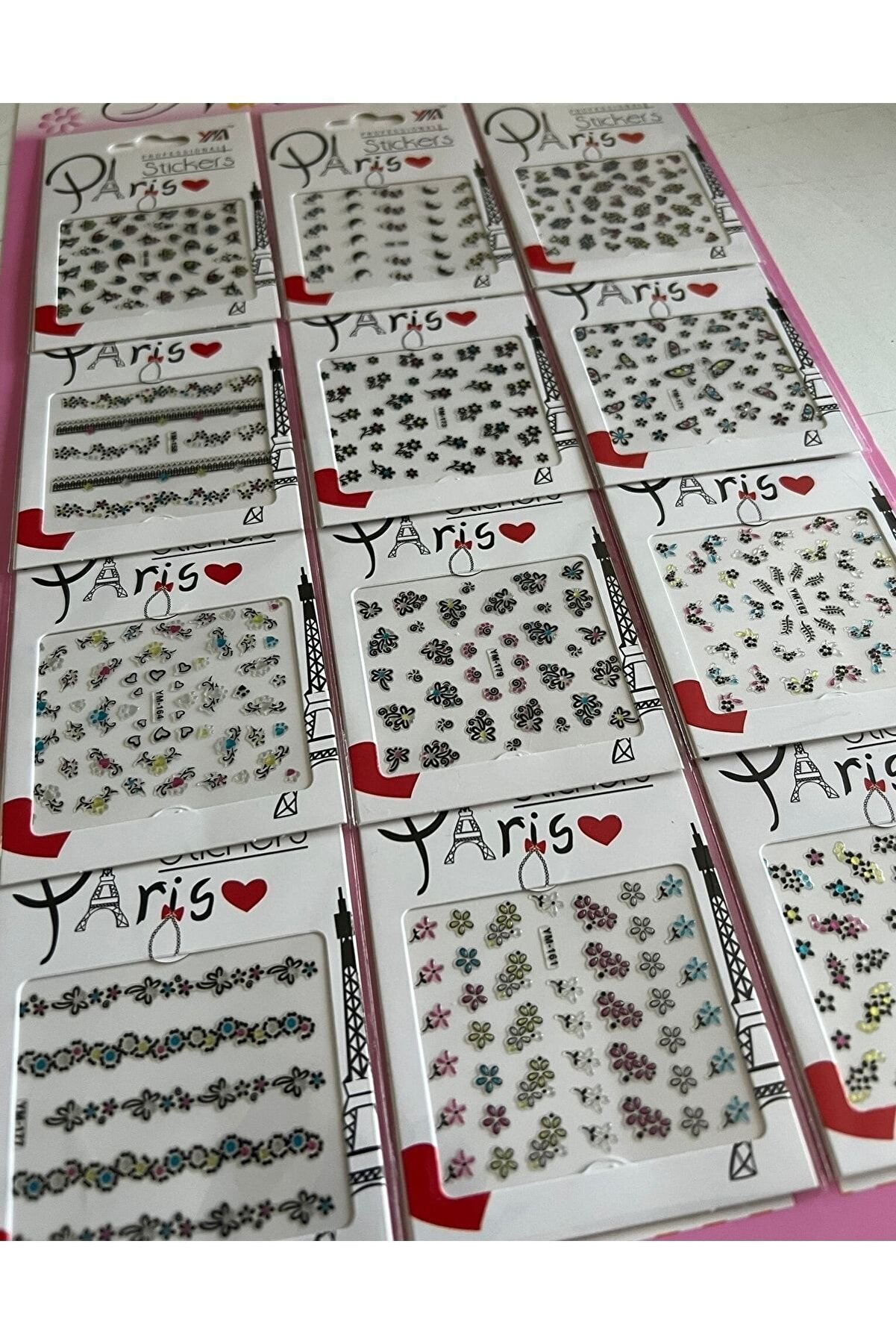 Ai̇rbrush Tattoo Nai̇l Art Tırnak S&uuml;s&uuml; 12 Kartela Bi̇rden Mega Paket