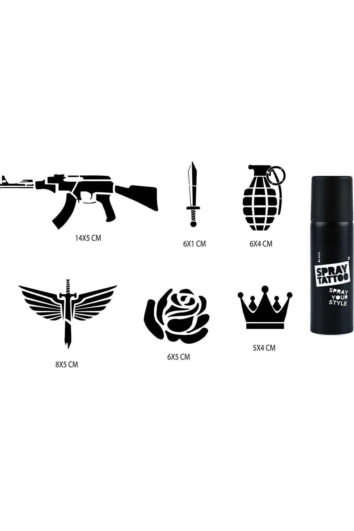 Ai̇rbrush Tattoo Kanat Spray Tattoo Geçi̇ci̇ Sprey Dövme Seti̇