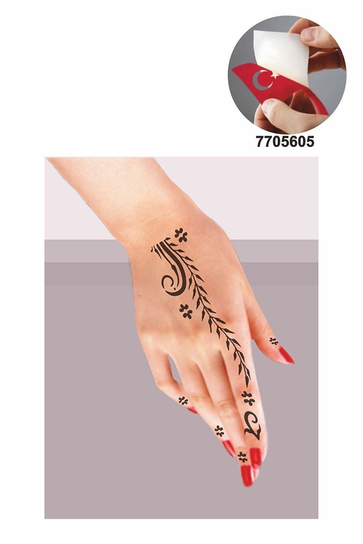 Ai̇rbrush Tattoo Mi̇ni̇k Papatyalar 5 Adet Geçi̇ci̇ Dövme Kına Şablonu