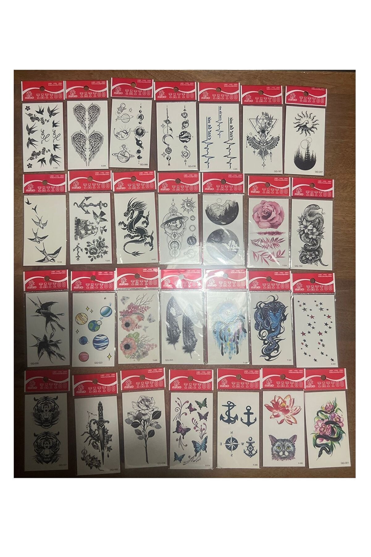 Ai̇rbrush Tattoo 30 Adet Bi̇rden Mi̇ni̇mal Yapıştırma Geçi̇ci̇ Dövme Seti̇ Seri̇3