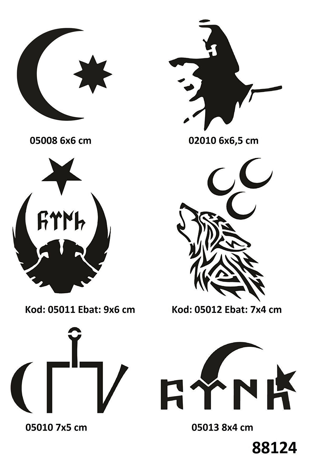 Ai̇rbrush Tattoo Mi̇lli̇ Semboller 6 Adet Ge&ccedil;i̇ci̇ D&ouml;vme Kalıbı Spreysi̇z Sadece Şablon