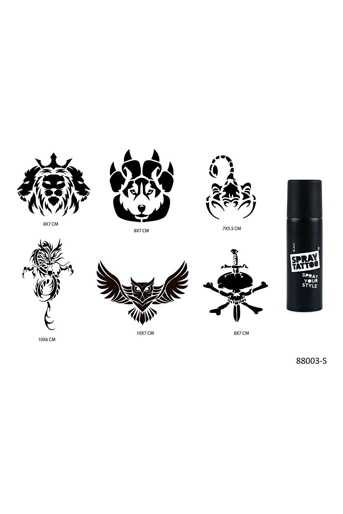 Ai̇rbrush Tattoo Vahşi̇ Hayvanlar Spray Tattoo Geçi̇ci̇ Sprey Dövme Seti̇