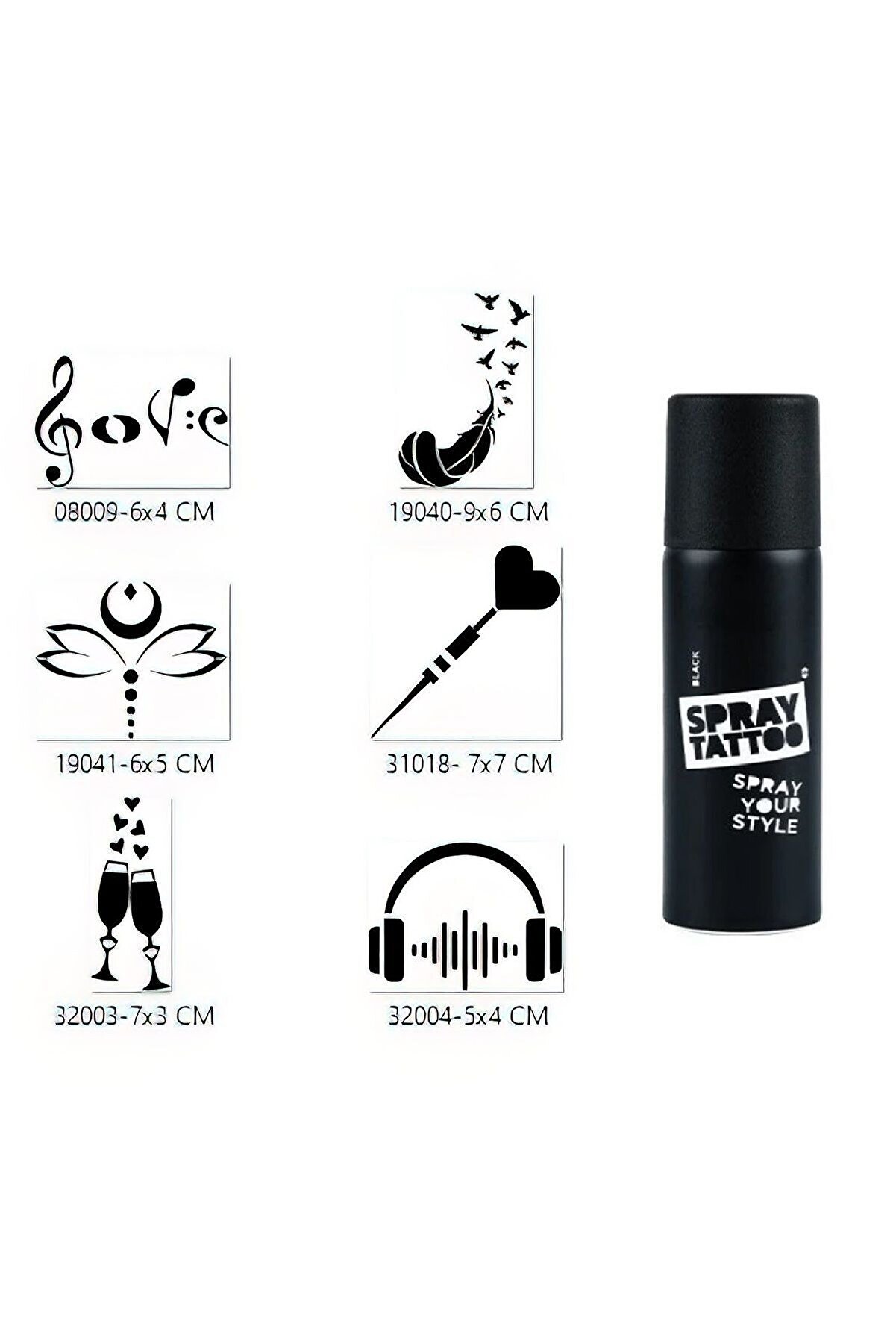 Ai̇rbrush Tattoo Holi̇day Tasarımlar Spray Tattoo Geçi̇ci̇ Sprey Dövme Seti̇