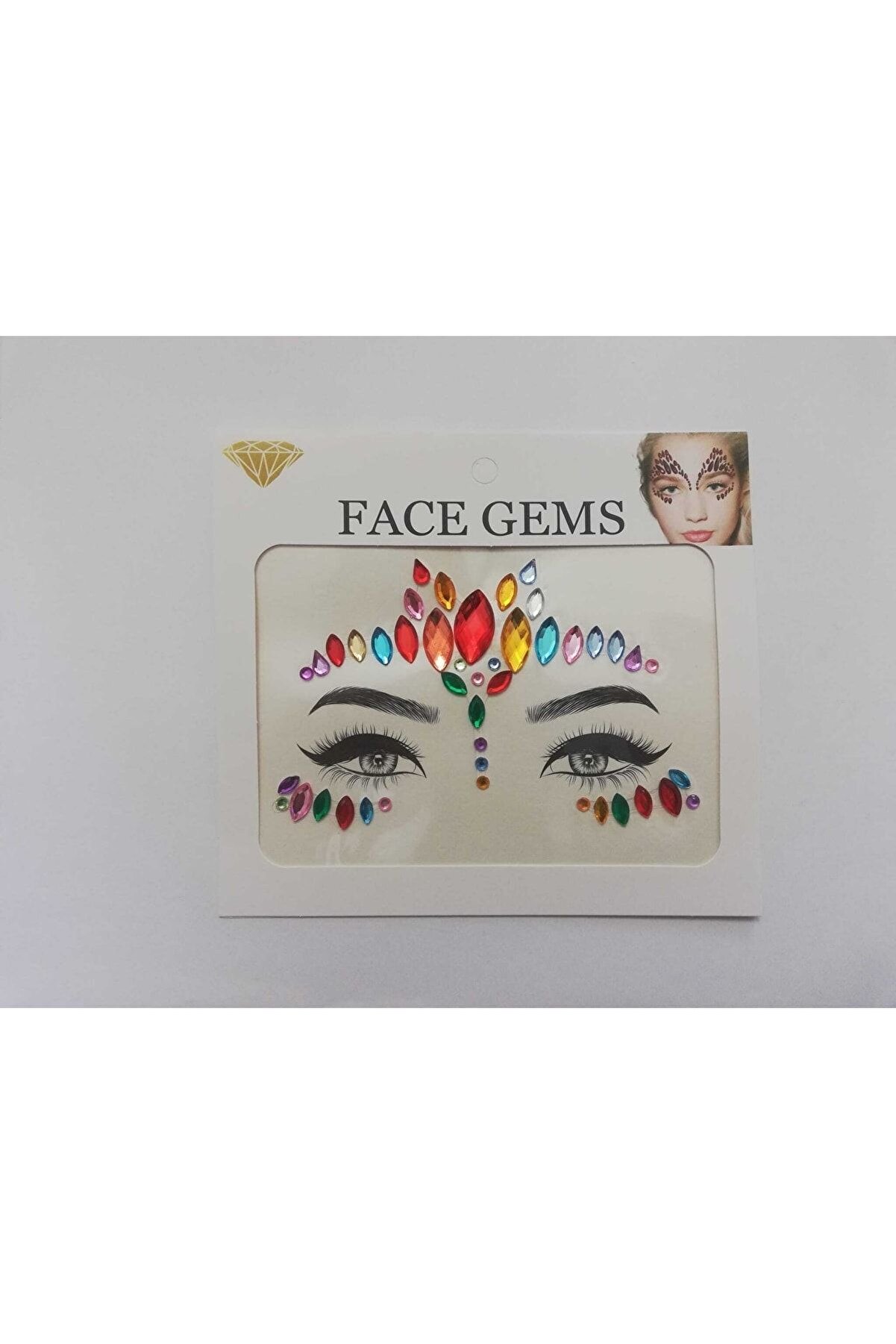 Ai̇rbrush Tattoo Kendi̇nden Yapışkanlı Yüz Taşı Sti̇cker Face Gems Model9