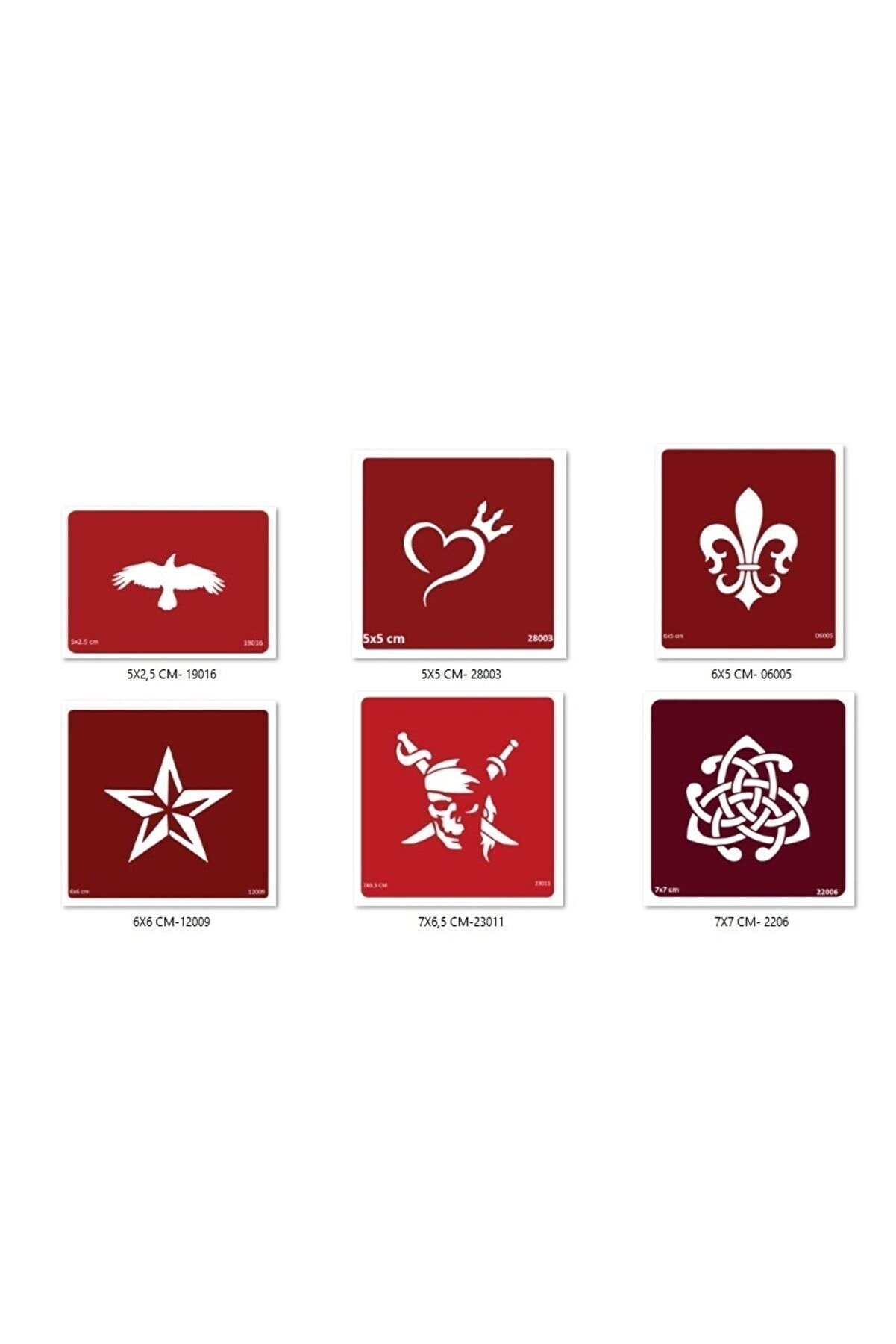 Ai̇rbrush Tattoo Taç Yıldız Geçi̇ci̇ Dövme Şablonu Seti̇ Sadece Desen