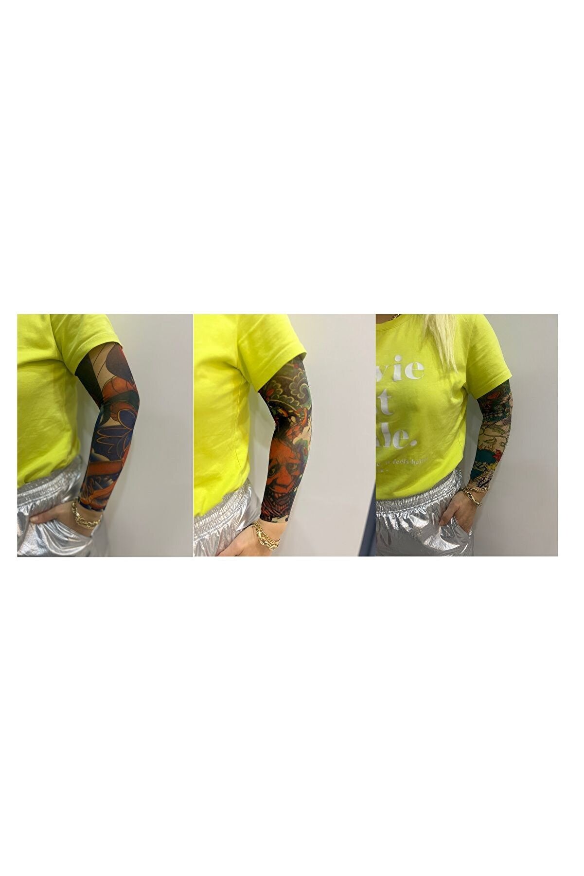 Ai̇rbrush Tattoo Kızlar Seri̇si̇ 3 Çi̇ft 6 Adet Gi̇yi̇lebi̇li̇r Dövme Sleeve Tattoo  Set27