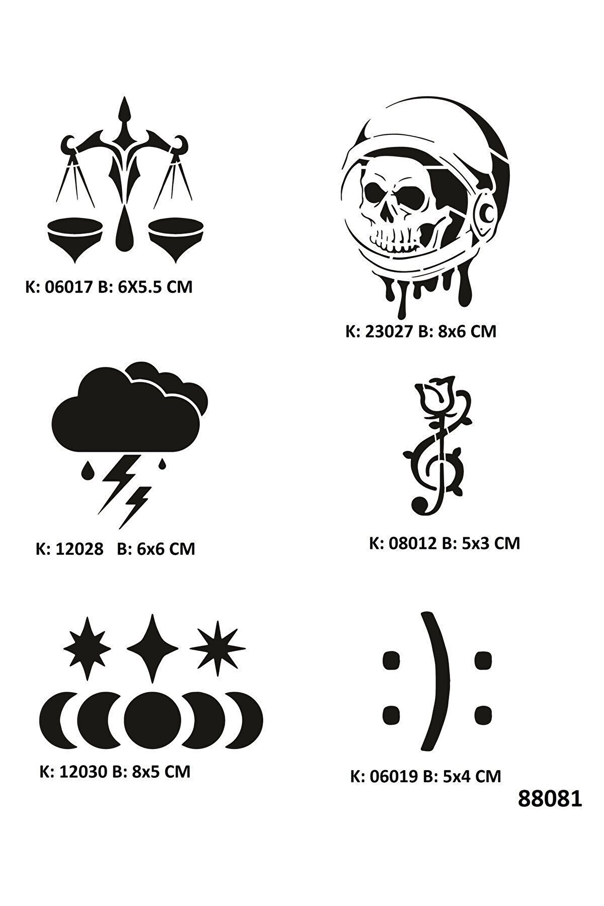 Ai̇rbrush Tattoo Gökyüzünün Adaleti̇ Geçi̇ci̇ Dövme Şablonları Seti̇ Spreysi̇z