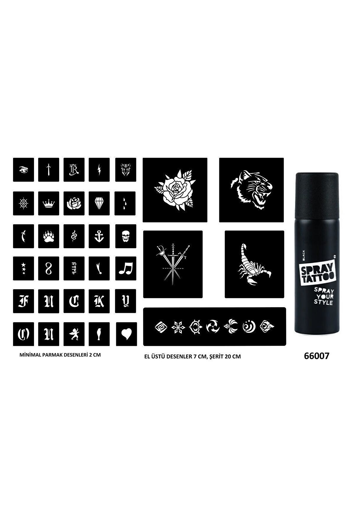 Ai̇rbrush Tattoo El Üstü Ve Parmak İçi̇n Spray Tattoo Geçi̇ci̇ Dövme Seti̇ Sprey Dövme Ki̇ti̇