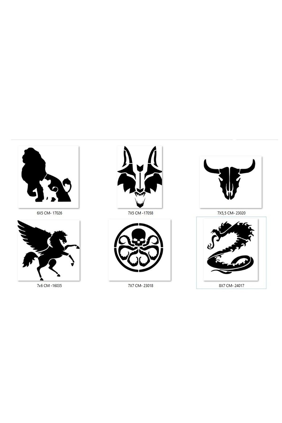 Ai̇rbrush Tattoo Dragon Kurt Geçi̇ci̇ Dövme Şablonu Seti̇ Sadece Desen