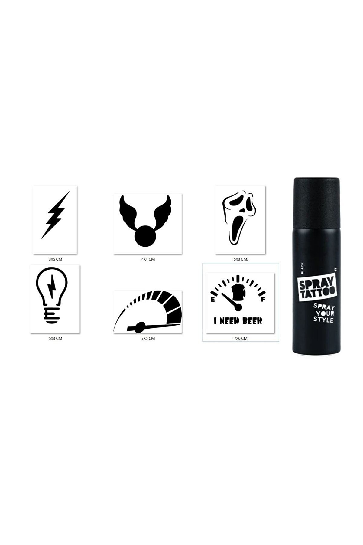 Ai̇rbrush Tattoo Hızlı Modeller Spray Tattoo Geçi̇ci̇ Si̇yah Sprey Dövme Seti̇