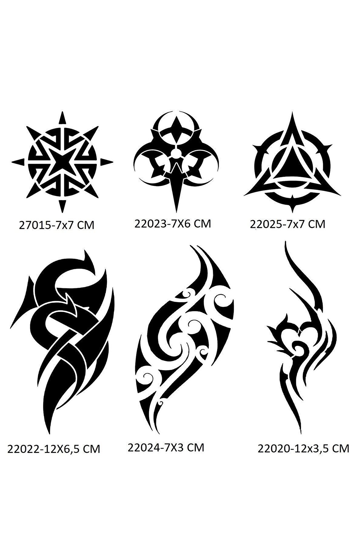 Ai̇rbrush Tattoo Tri̇bal Kol Bacak 6 Adet Geçi̇ci̇ Dövme Şablonu Sadece Desen