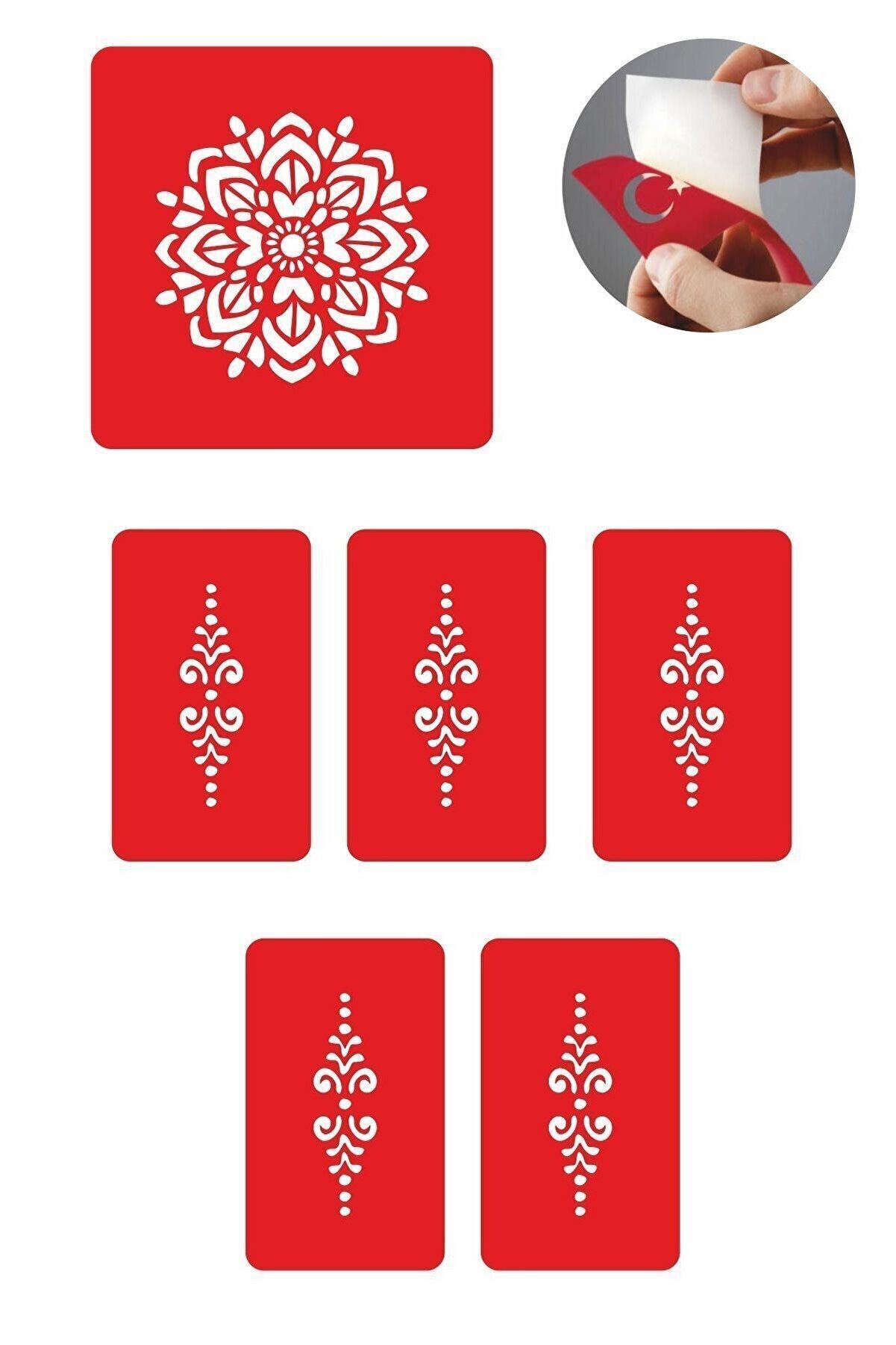 Ai̇rbrush Tattoo Papatya Bahçesi̇ 5 Adet Geçi̇ci̇ Dövme Kına Şablonu