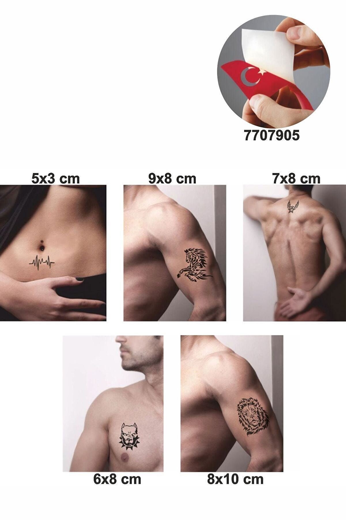 Ai̇rbrush Tattoo Şahlanan At 5 Adet Geçi̇ci̇ Dövme Kına Şablonu