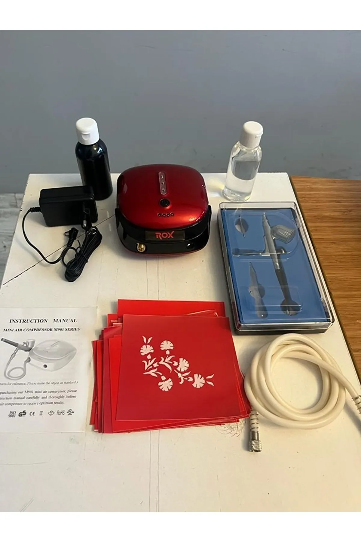 Ai̇rbrush Tattoo Şarjlı Ai̇rbrush Mi̇ni̇ Boya Tabancası Geçi̇ci̇ Dövme Seti̇ Boya Ve Desen Hedi̇yeli̇