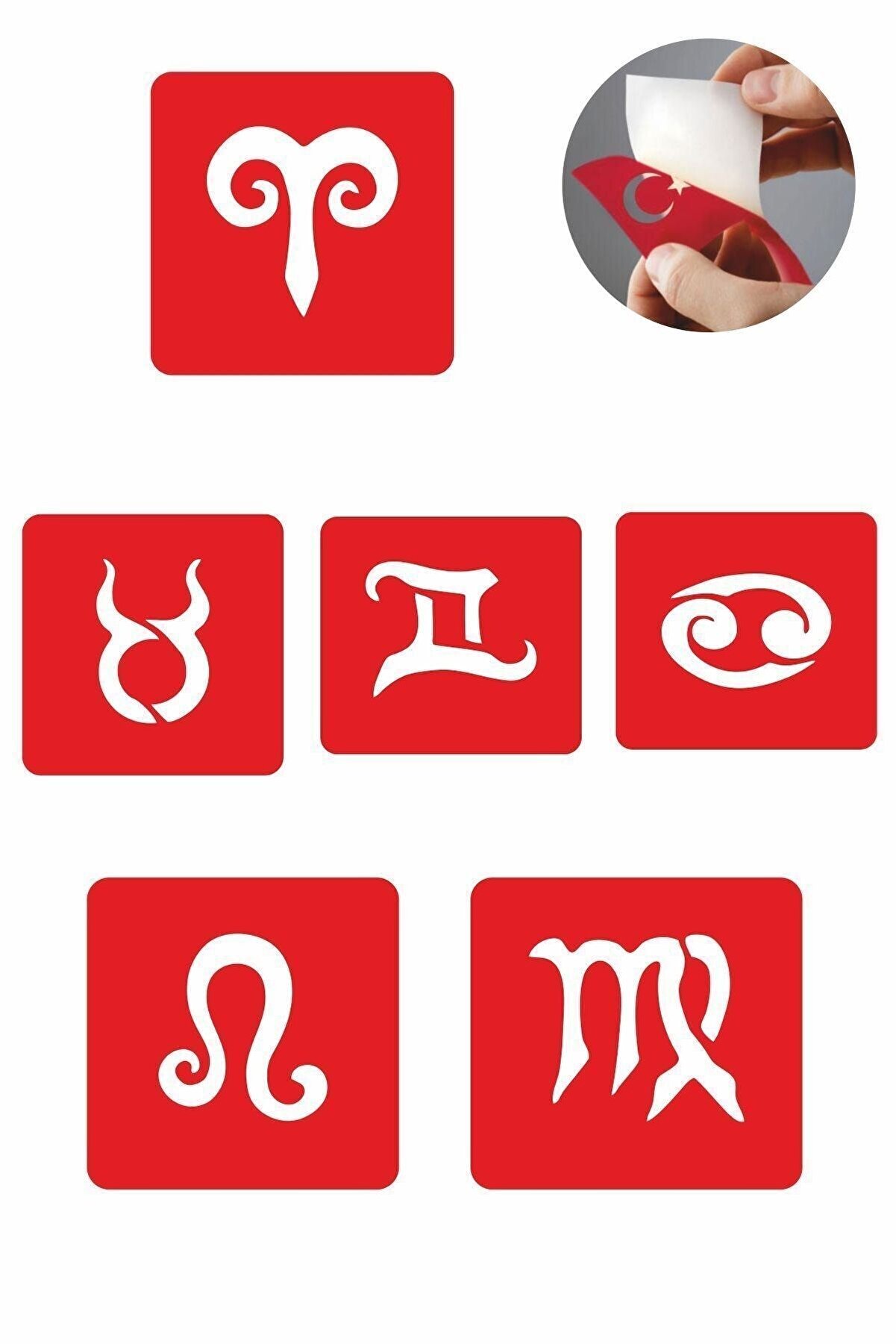 Ai̇rbrush Tattoo Burçlar-1 5 Adet Geçi̇ci̇ Dövme Kına Şablonu