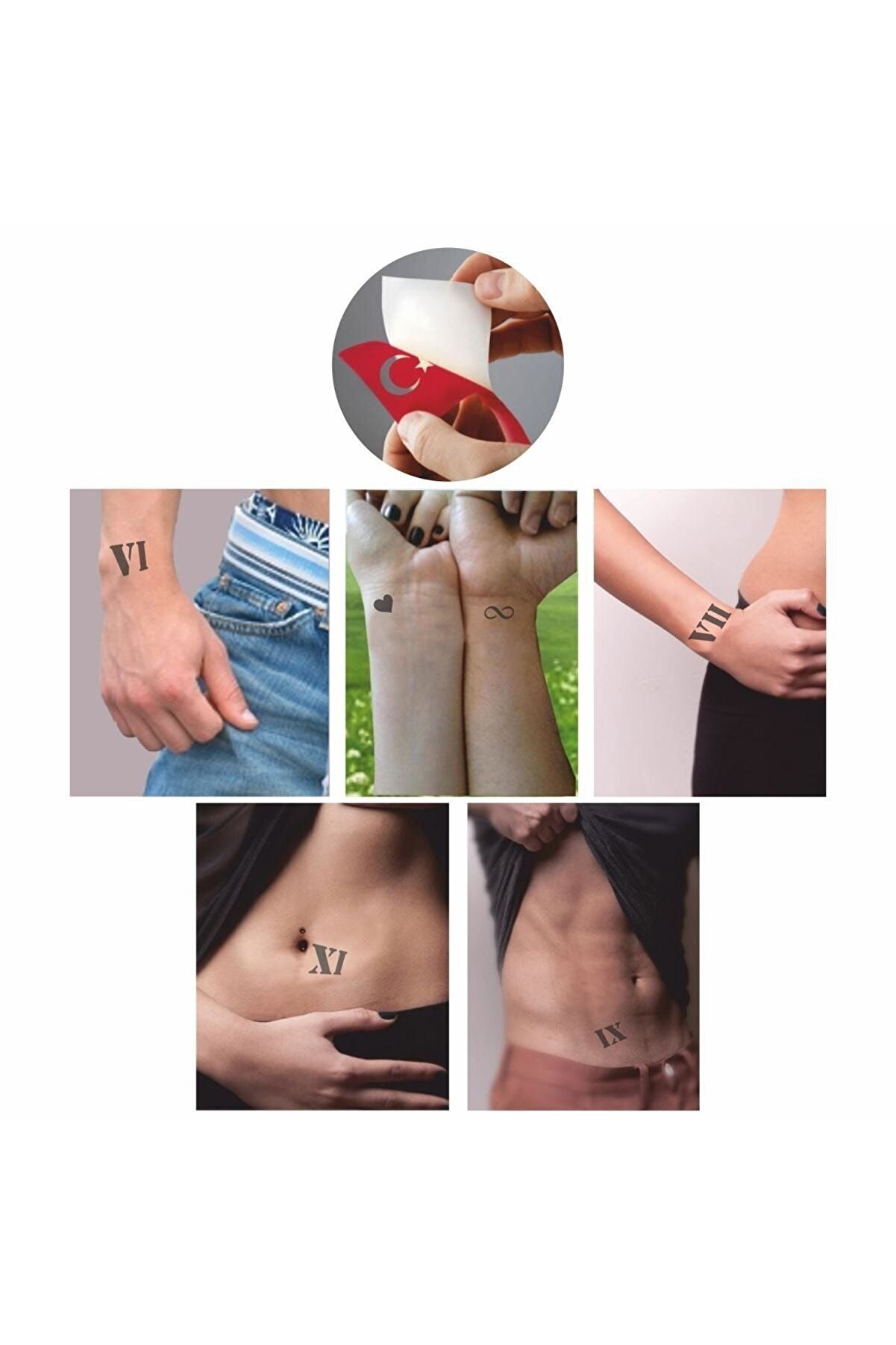 Ai̇rbrush Tattoo Roma Rakamı 5 Adet Dövme Kına Şablonu