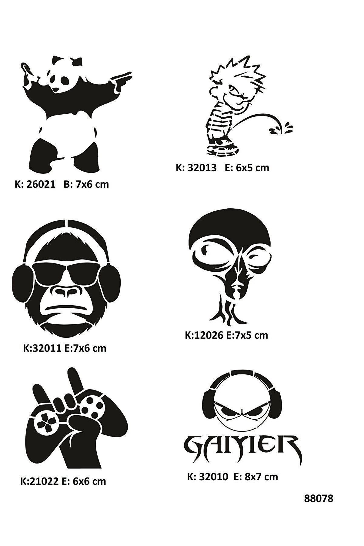 Ai̇rbrush Tattoo Çılgın Oyuncu Geçi̇ci̇ Dövme Şablonları Seti̇ Spreysi̇z