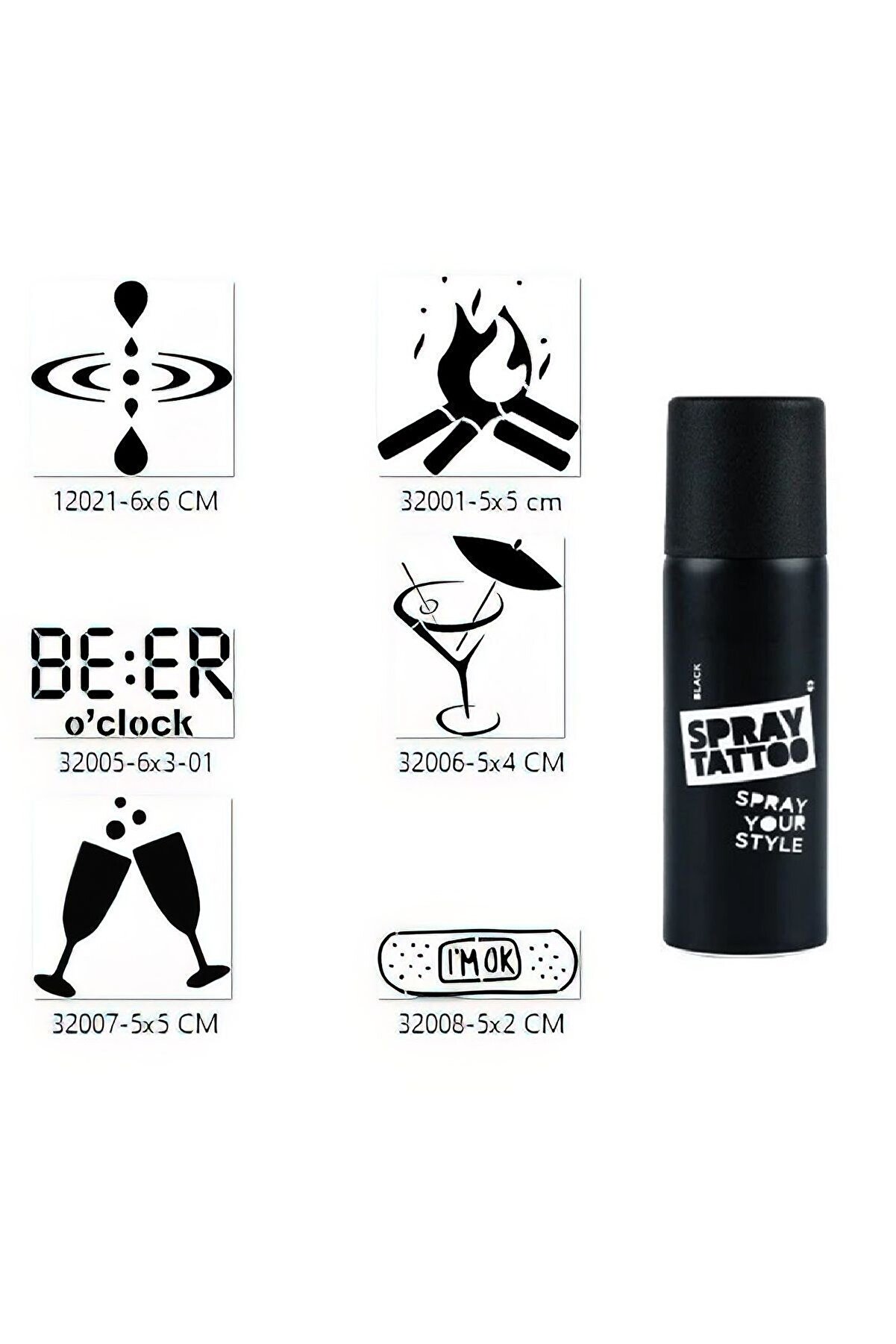 Ai̇rbrush Tattoo Summer Ta&ccedil; Spray Tattoo Ge&ccedil;i̇ci̇ Sprey D&ouml;vme Seti̇