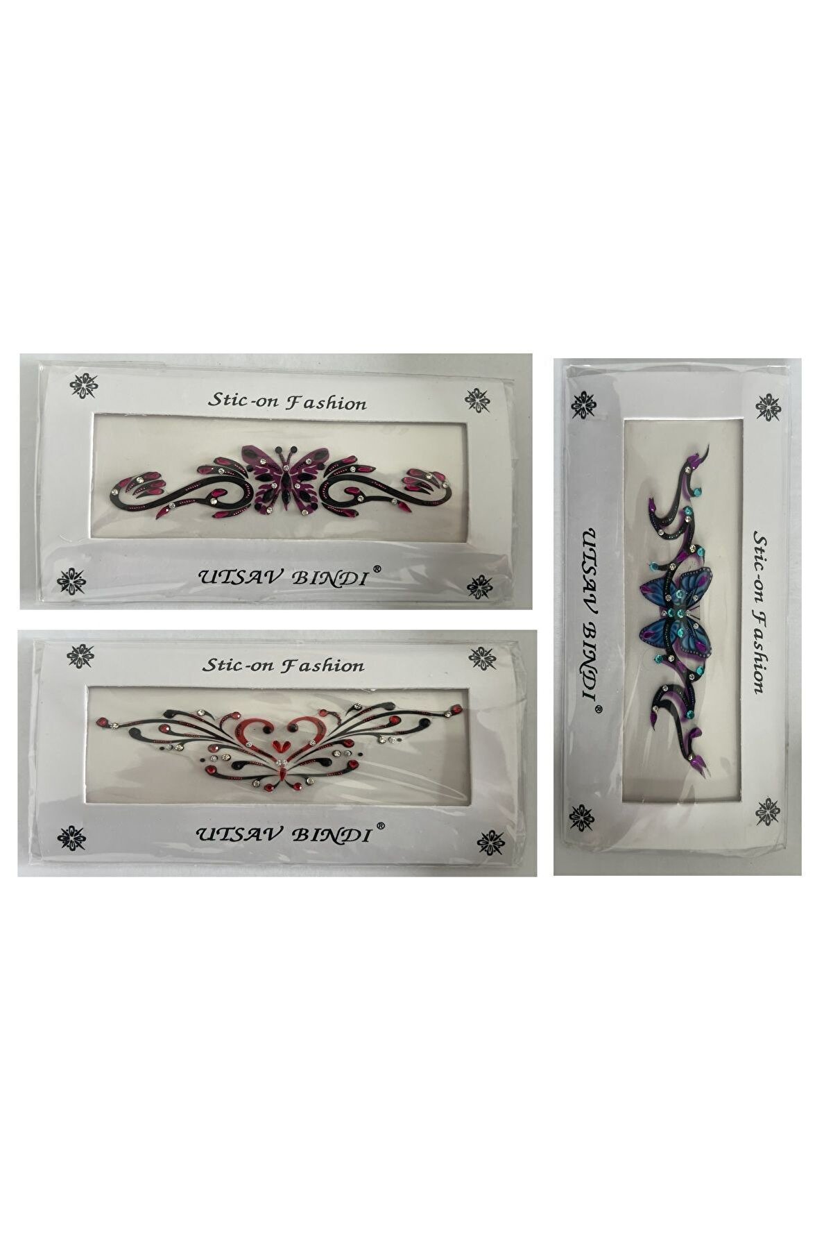 Ai̇rbrush Tattoo Taşlı Yapıştırma Dövme 3 Adet Bi̇rden Set7