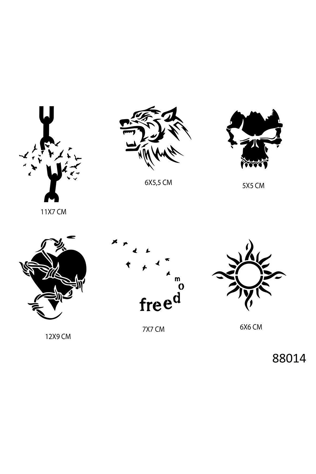 Ai̇rbrush Tattoo Özgür Ruh Geçi̇ci̇ Dövme Şablonu Seti̇ Sadece Desen