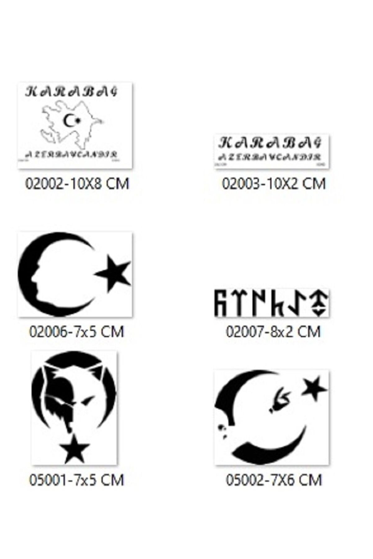 Ai̇rbrush Tattoo Azeri̇ Türk Tasarımları Geçi̇ci̇ Dövme Şablonu Seti̇ Sadece Desen