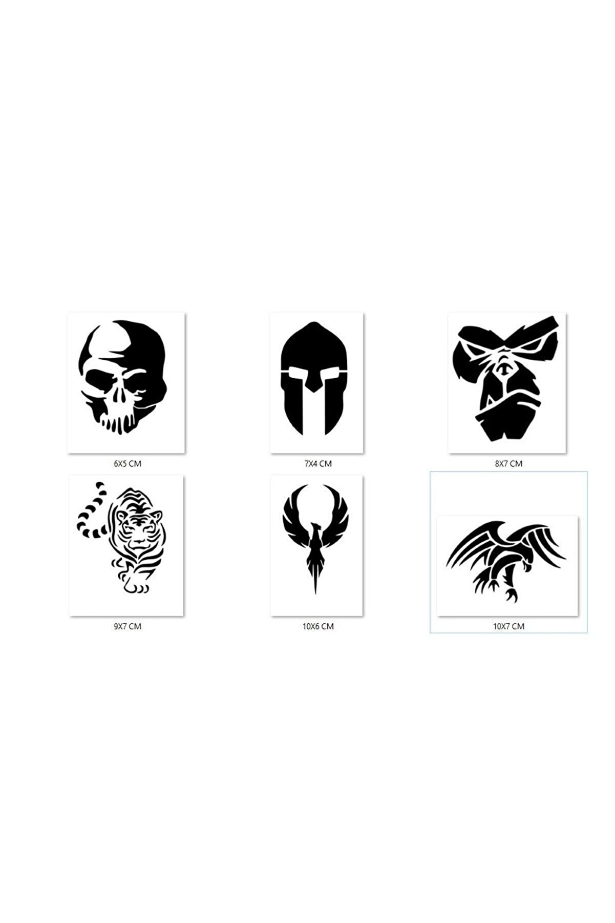 Ai̇rbrush Tattoo Kartal Kaplan Geçi̇ci̇ Dövme Şablonu Seti̇ Sadece Desen