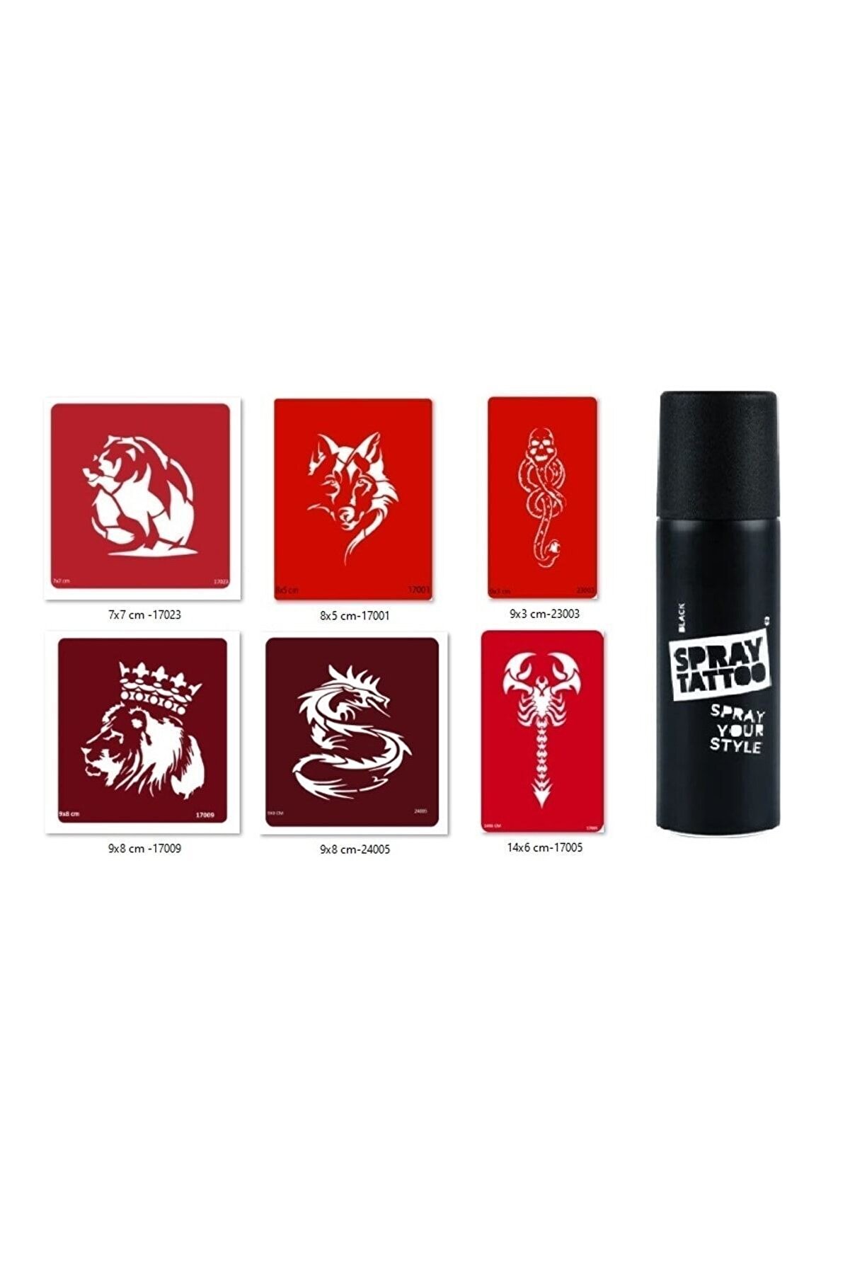 Ai̇rbrush Tattoo Kurt Kral Spray Tattoo Geçi̇ci̇ Sprey Dövme Seti̇