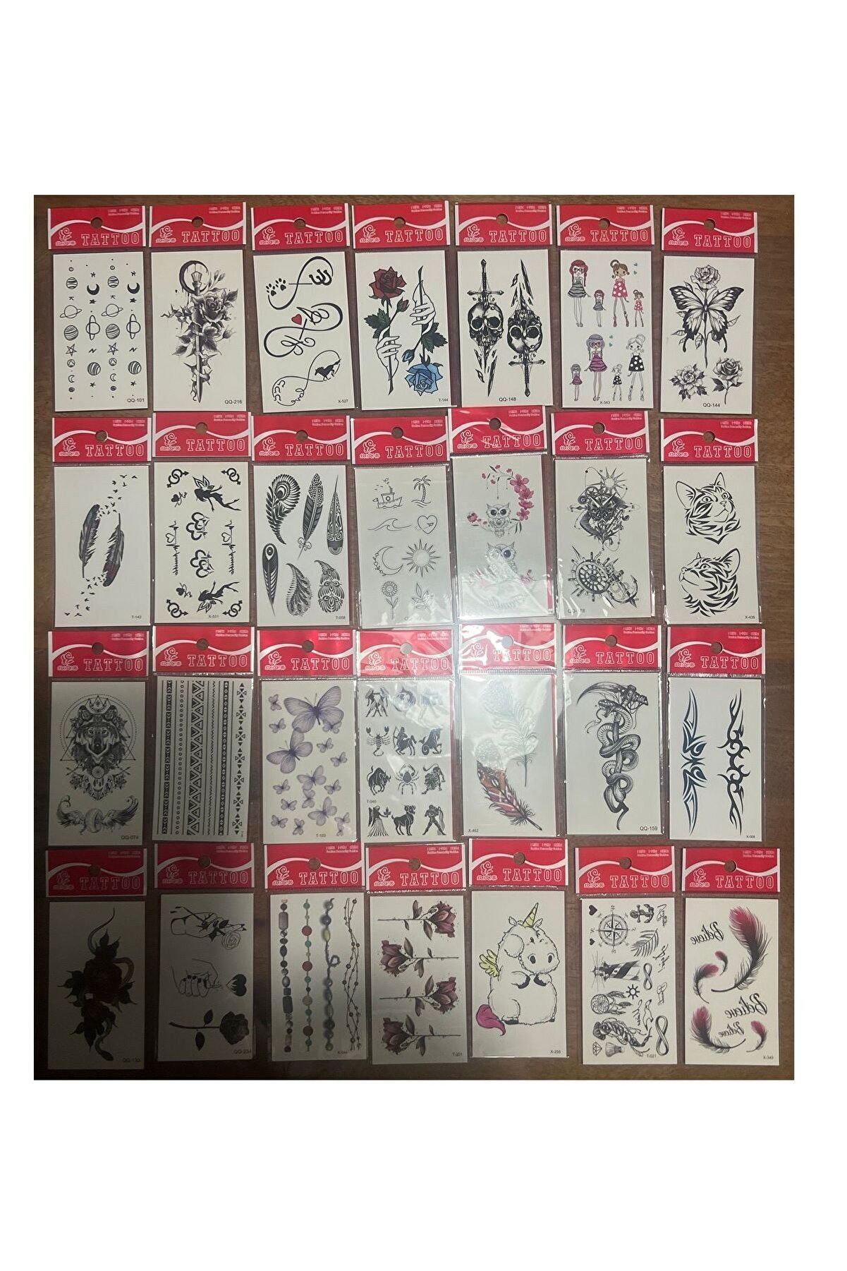 Ai̇rbrush Tattoo 30 Adet Bi̇rden Mi̇ni̇mal Yapıştırma Ge&ccedil;i̇ci̇ D&ouml;vme Seti̇ Seri̇5