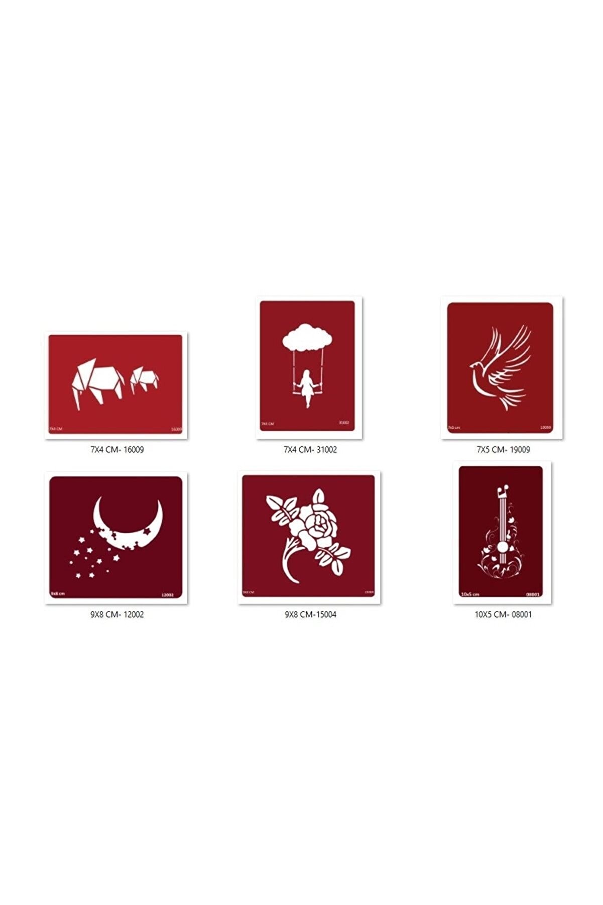 Ai̇rbrush Tattoo Güverci̇n Gi̇tar Geçi̇ci̇ Dövme Şablonu Seti̇ Sadece Desen