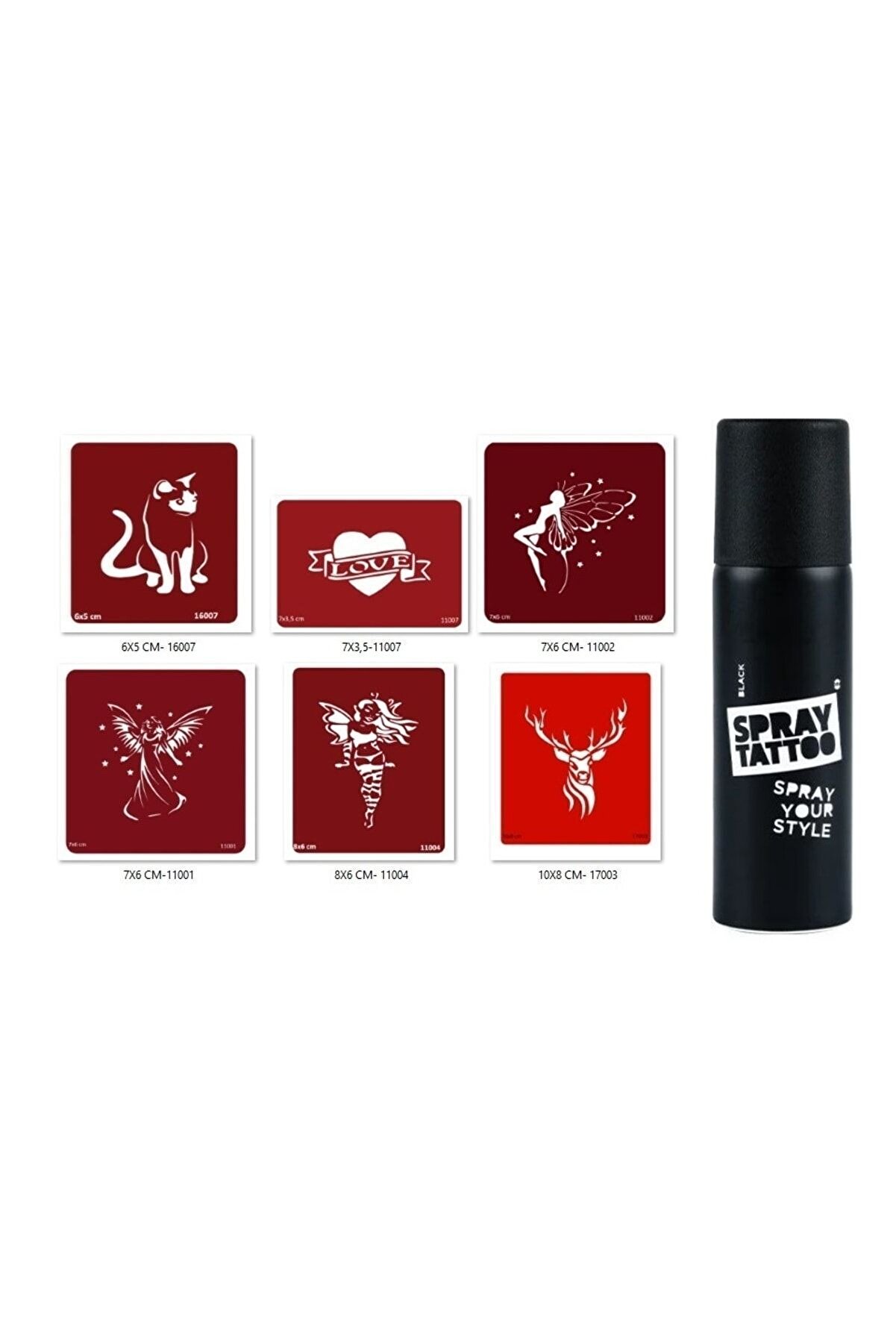 Ai̇rbrush Tattoo Melek Modelleri̇ Spray Tattoo Geçi̇ci̇ Sprey Dövme Seti̇