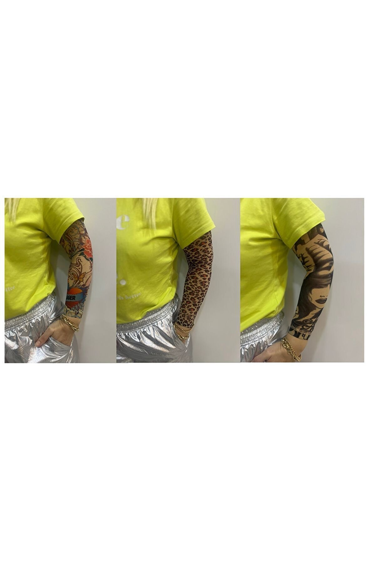Ai̇rbrush Tattoo Kızlar Seri̇si̇ 3 Çi̇ft 6 Adet Gi̇yi̇lebi̇li̇r Dövme Sleeve Tattoo  Set29