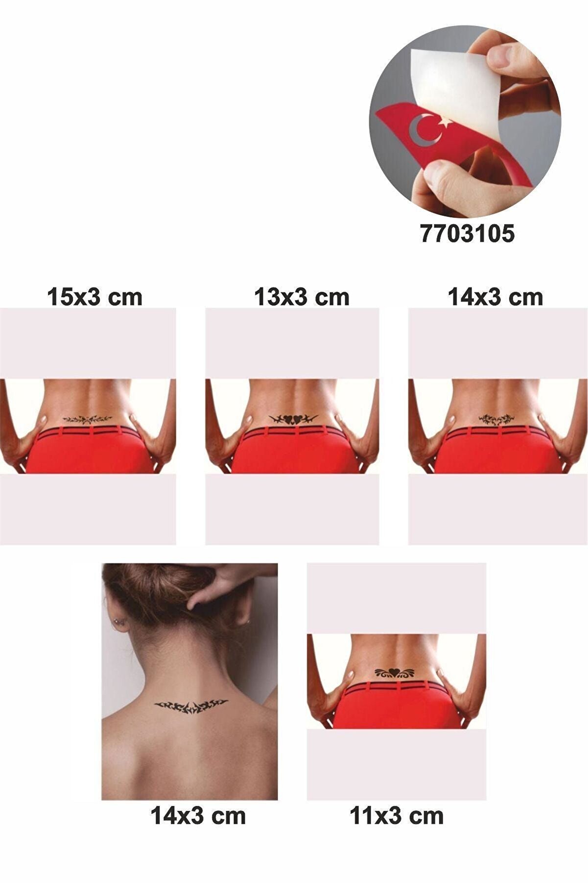 Ai̇rbrush Tattoo Bel Modelleri̇ 5 Adet Geçi̇ci̇ Dövme Kına Şablonu