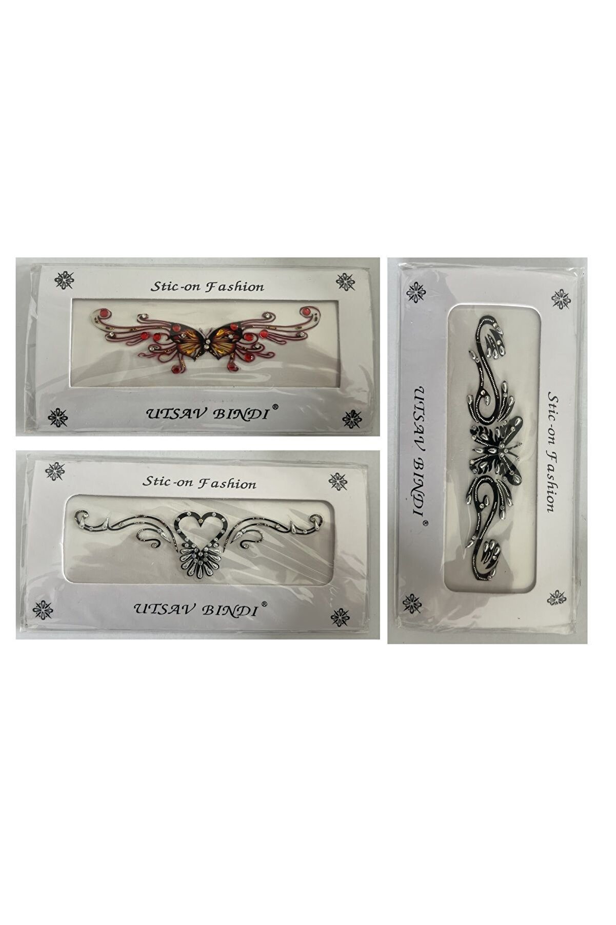 Ai̇rbrush Tattoo Taşlı Yapıştırma Dövme 3 Adet Bi̇rden Set12