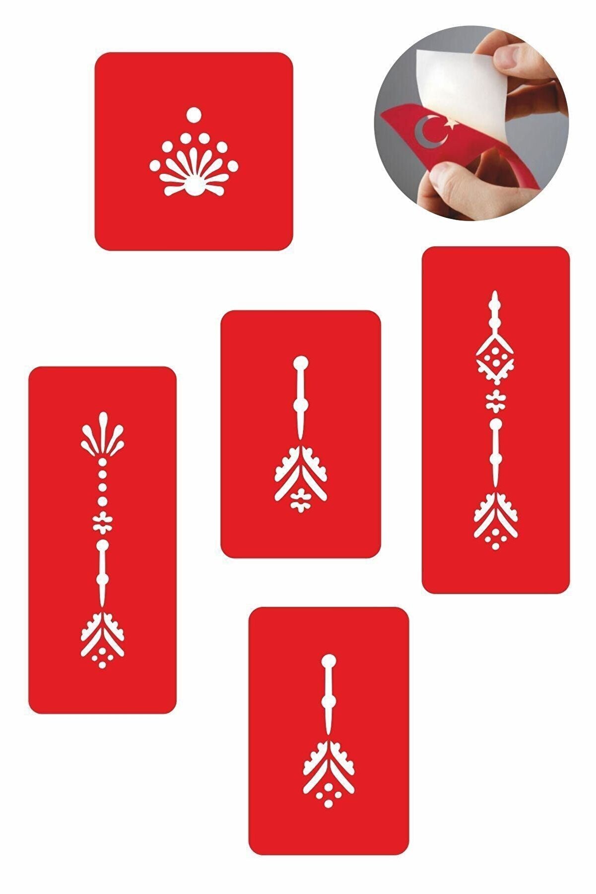 Ai̇rbrush Tattoo Zari̇f Parmaklar 5 Adet Geçi̇ci̇ Dövme Kına Şablonu