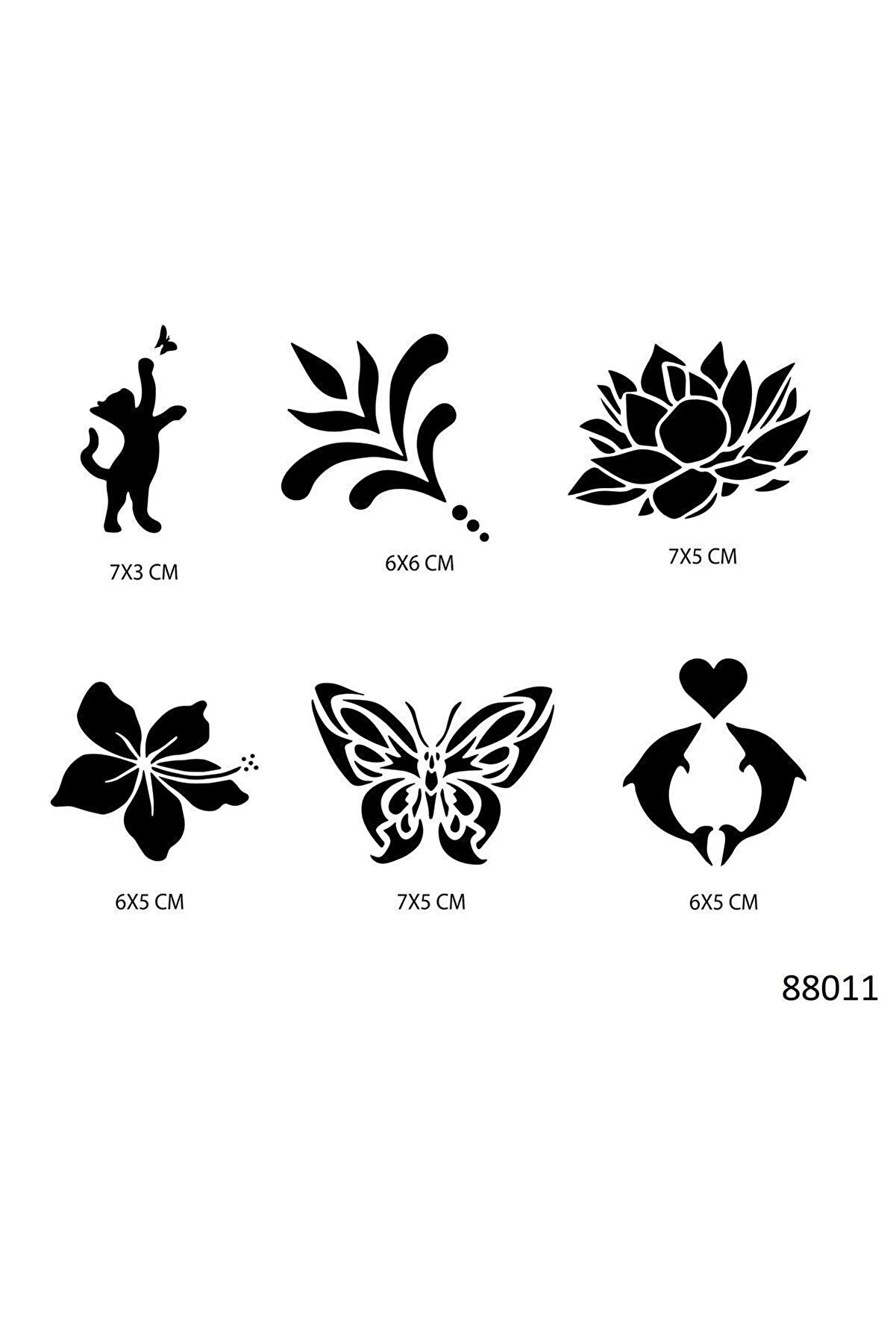 Ai̇rbrush Tattoo Zari̇f Modeller Geçi̇ci̇ Dövme Şablonu Seti̇ Sadece Desen