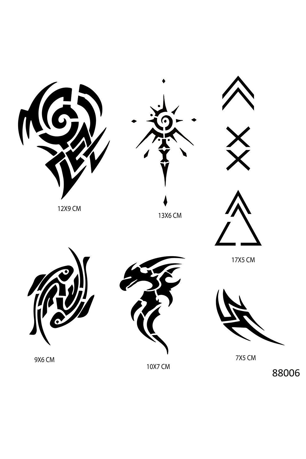 Ai̇rbrush Tattoo Tri̇bal Modeller Geçi̇ci̇ Dövme Şablonu Seti̇ Sadece Desen