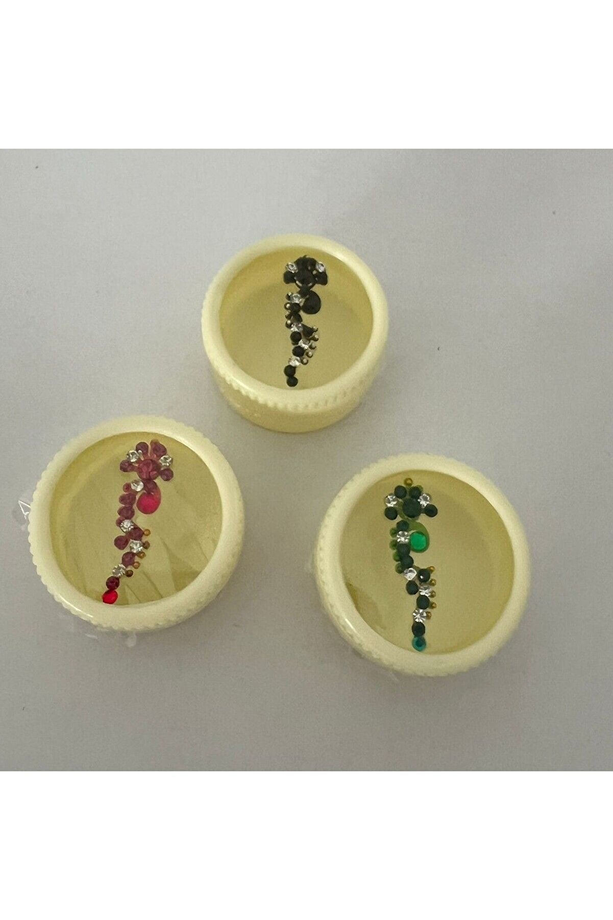 Ai̇rbrush Tattoo Yapışkanlı Yüz Taşı Face Gems 3 Adet Bi̇rden Burun Parmak Hızma Modeli̇ 1