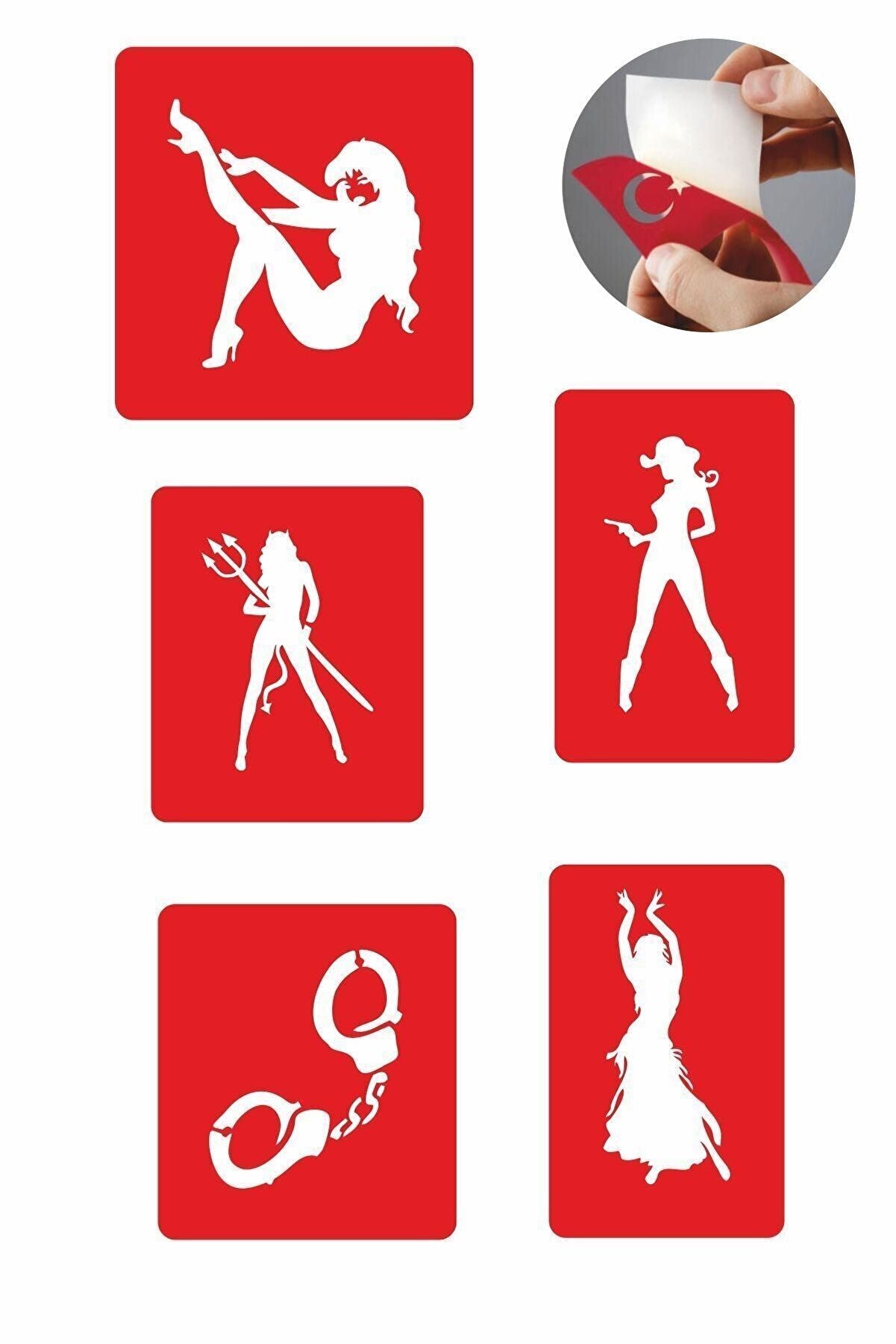 Ai̇rbrush Tattoo Kızlar Parti̇si̇ 5 Adet Geçi̇ci̇ Dövme Kına Şablonu