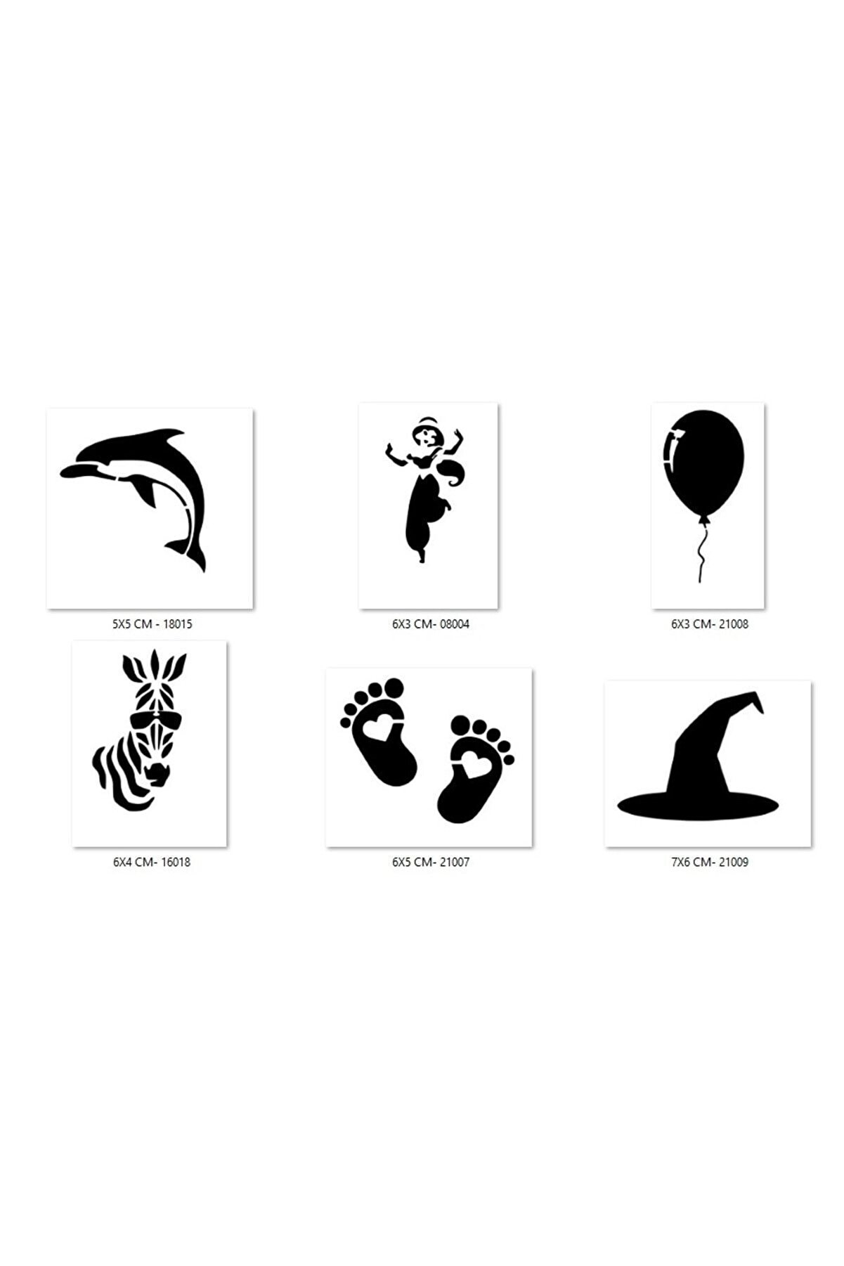 Ai̇rbrush Tattoo Cadı Zebra Geçi̇ci̇ Dövme Şablonu Seti̇ Sadece Desen