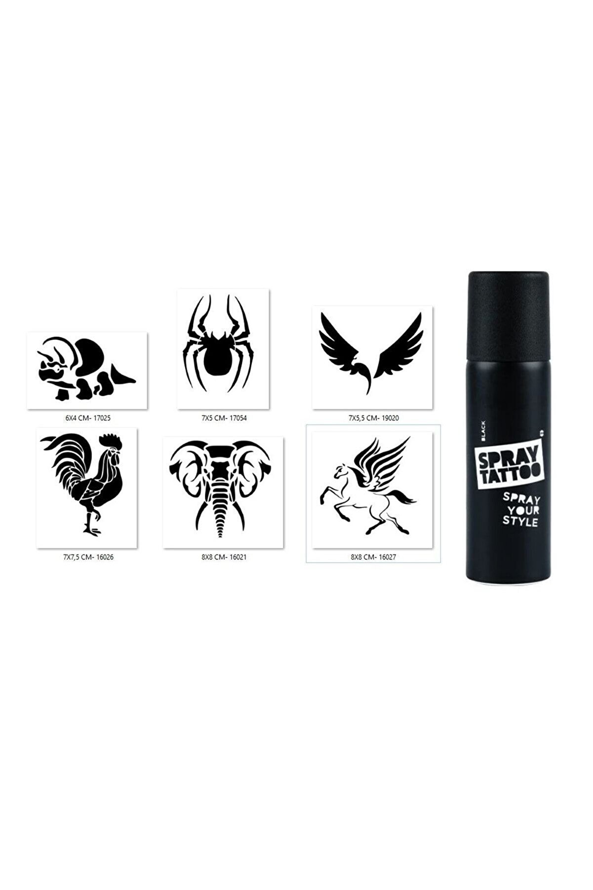 Ai̇rbrush Tattoo Di̇nazor Horoz Spray Tattoo Geçi̇ci̇ Sprey Dövme Seti̇