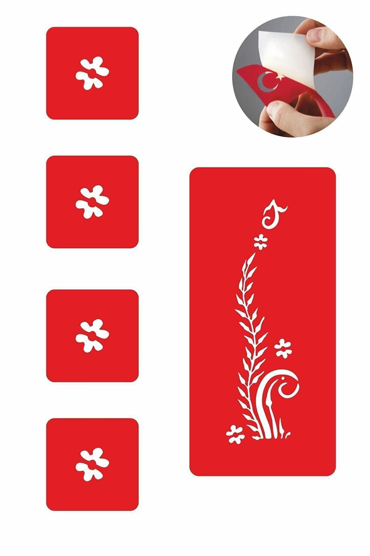 Ai̇rbrush Tattoo Mi̇ni̇k Papatyalar 5 Adet Geçi̇ci̇ Dövme Kına Şablonu